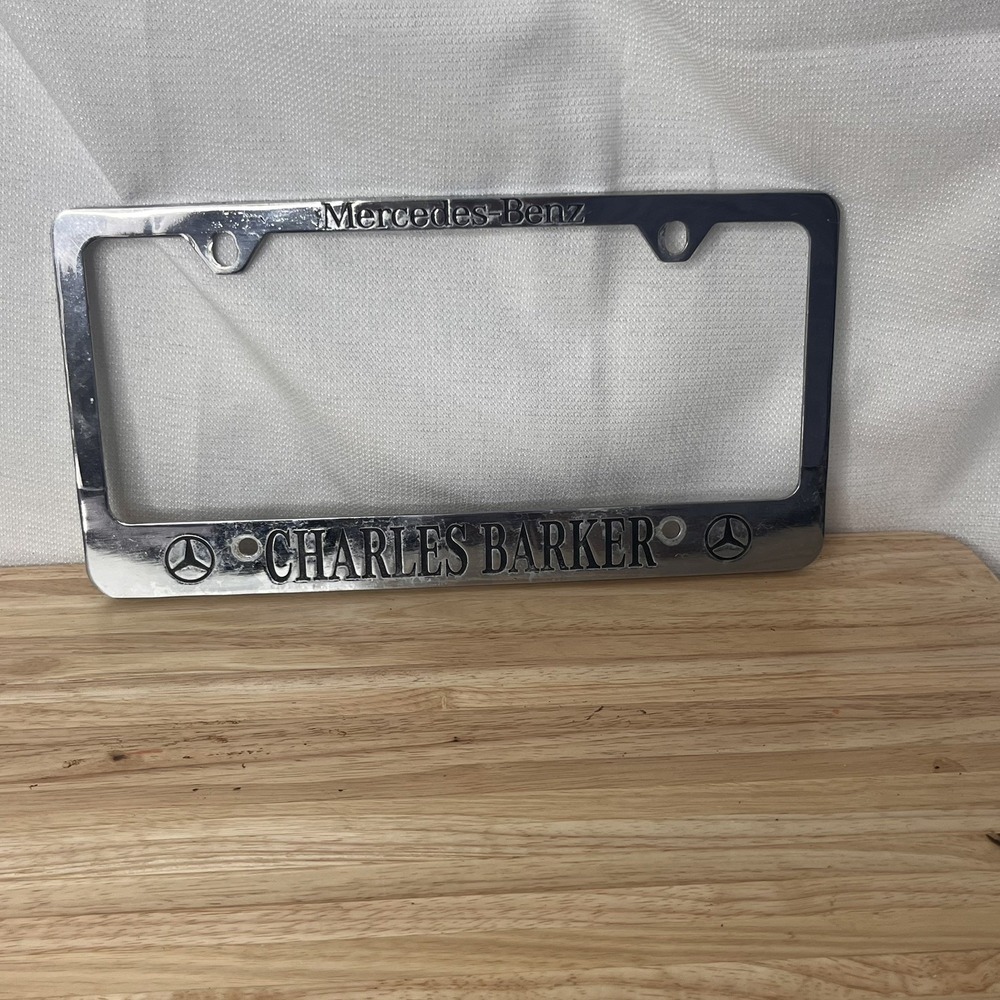 Metal Mercedes Benz License Plate Frame Charles Barker Virginia Beach VA